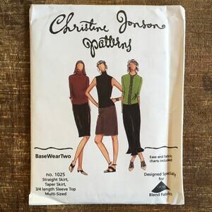 Christine Jonson Sewing Pattern 1025 Y2K Capsule Wardrobe Skirt Shirt 4-22 UNCUT